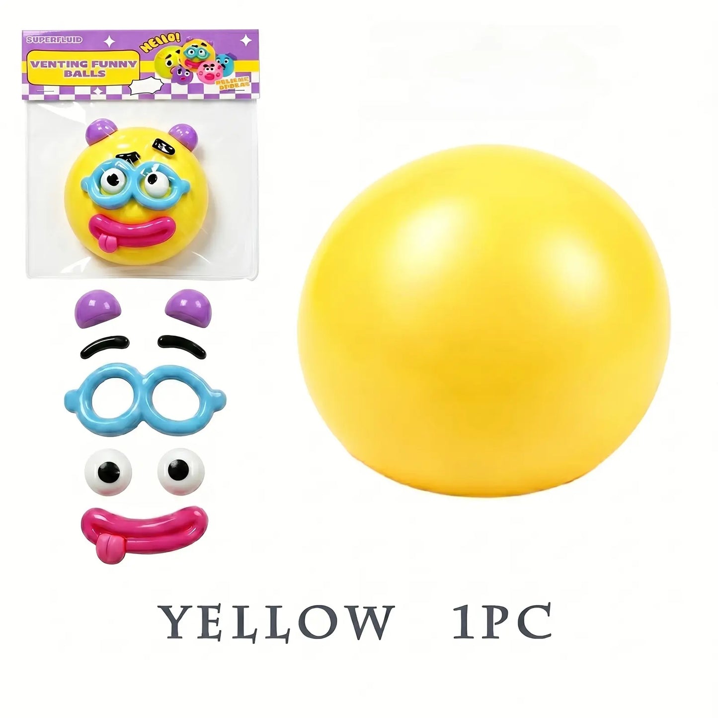 Ranbow Squishy Stress Balls - Curiosities Dog Face DIY Face Swap Squishy Soft Moldable Cute Relaxing Sensory Fidget Relief Anxiety Stress Fun Desk Accessory for Adults
