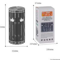 Precision Screwdriver Set Cylinder Organizing Case 128Pcs in 1 Case S2 Alloy Steel HRC 56 Hardness Bits Space-Saving Roll-Up Case Professional Toolset Magnetizing Bit Heads for Most Sizes (9906)