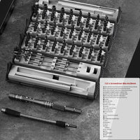 Precision Screwdriver Set Cylinder Organizing Case 128Pcs in 1 Case S2 Alloy Steel HRC 56 Hardness Bits Space-Saving Roll-Up Case Professional Toolset Magnetizing Bit Heads for Most Sizes (9906)